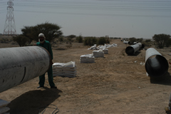 Construction work in the desert